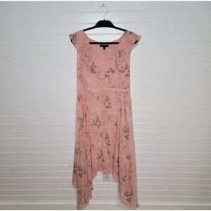 Banana Republic Pink Floral High Low Dress